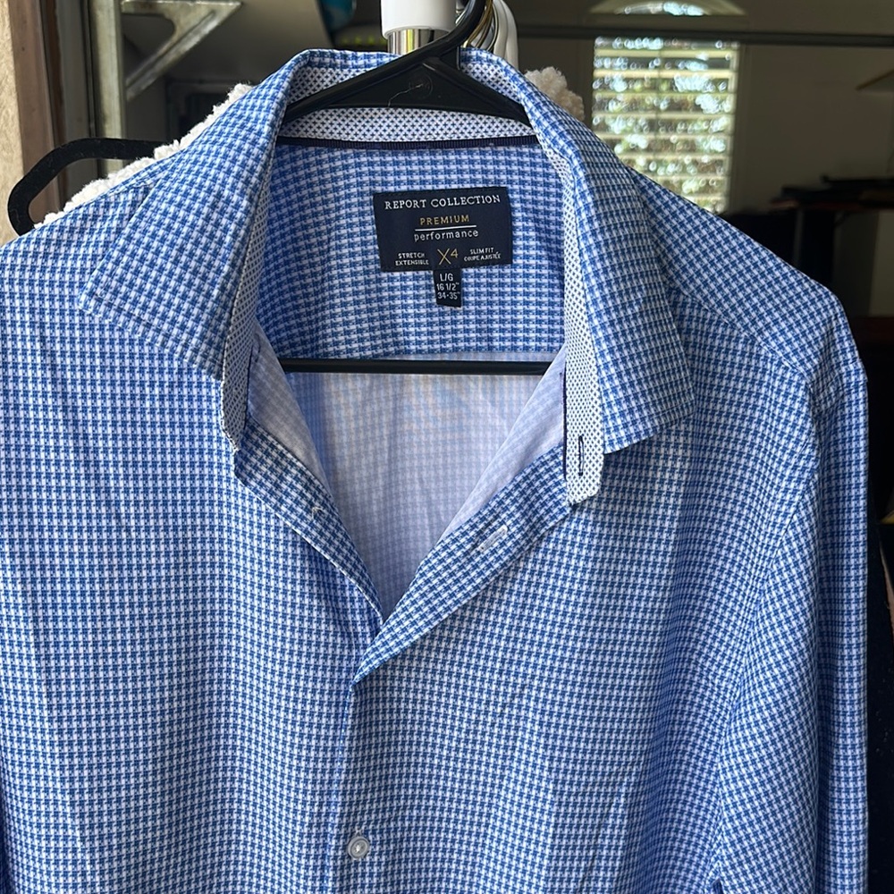 Report Collection Blue Casual Button Down Shirt